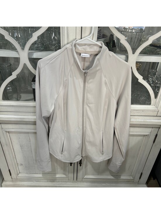 Athleta Tops - Athleta Zip Front Jacket Women's M Beige Full Zip Stretch Athletic Lightweight